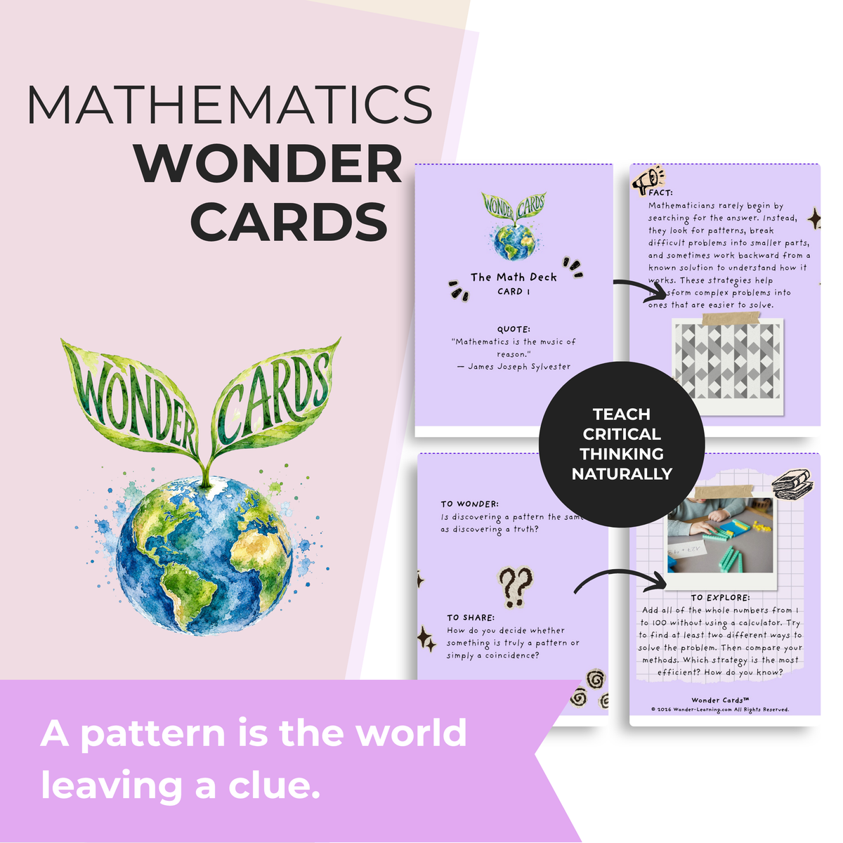 Math Inquiry Cards | Patterns, Problem Solving, Geometry & Mathematical Thinking