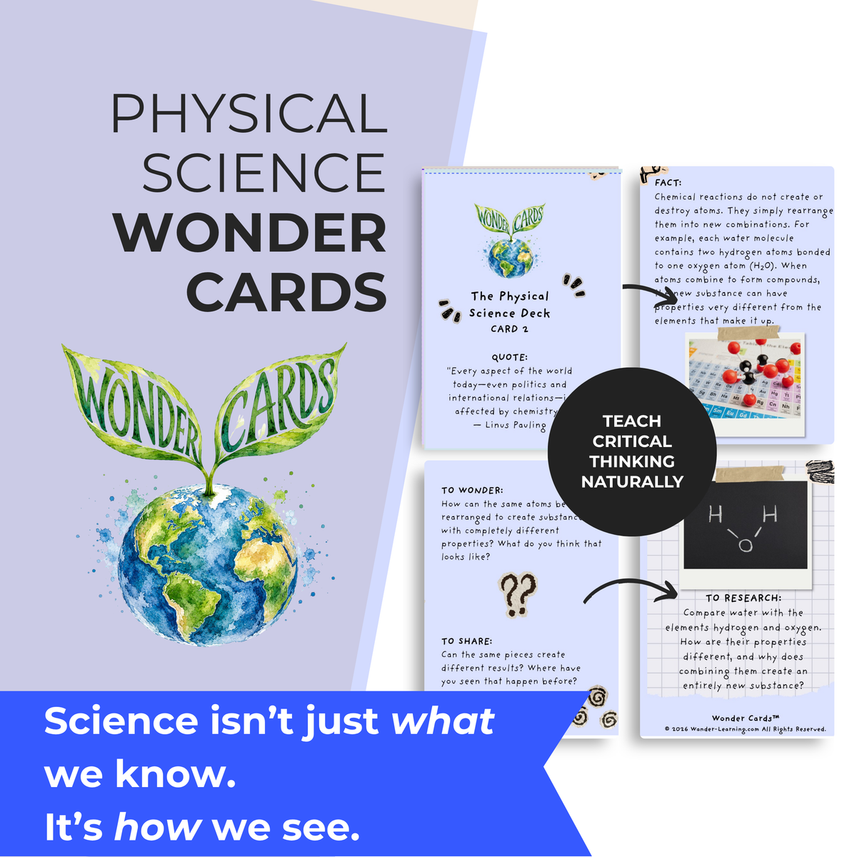 Physical Science Inquiry Cards Critical Thinking, Discussion & Research
