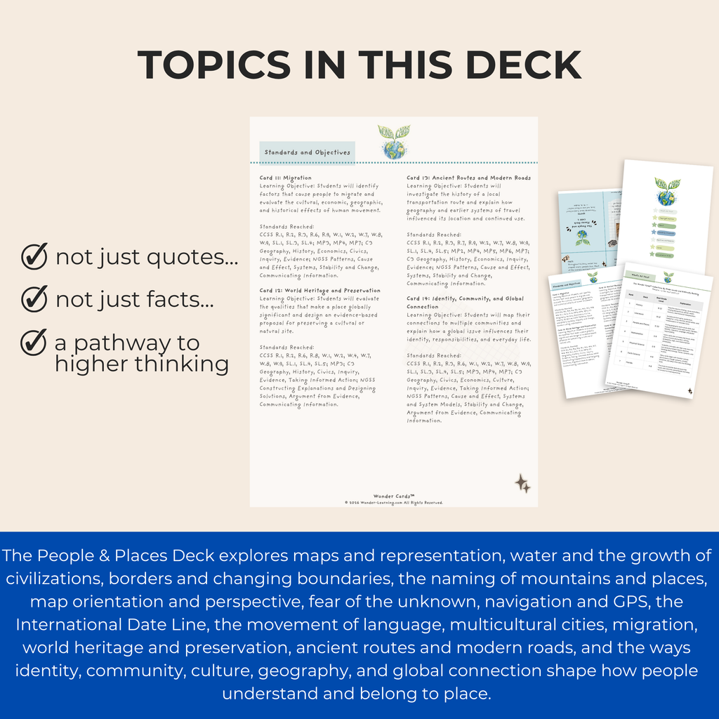 Geography Inquiry Cards | Maps, Migration, Culture & Global Connections