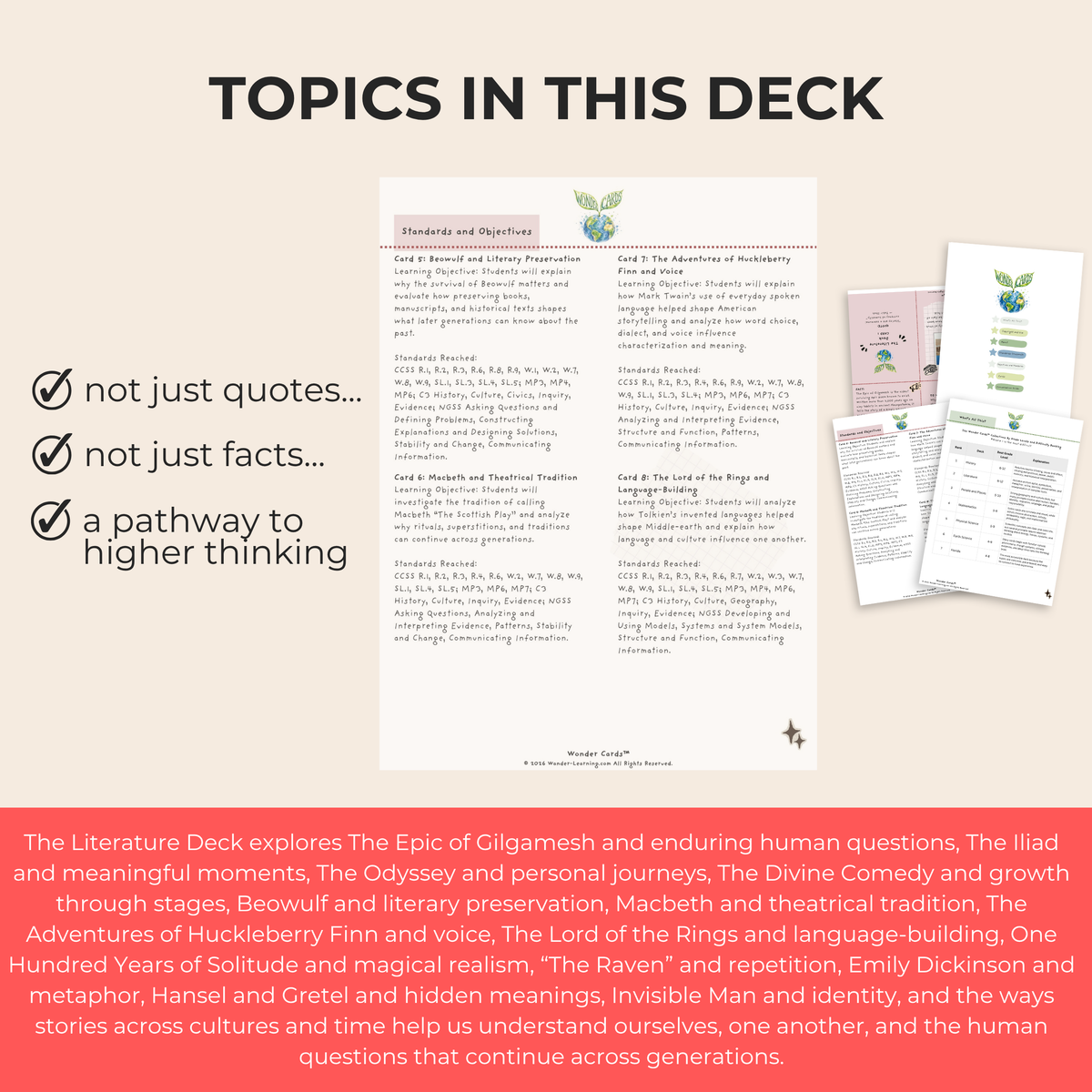 Literature Inquiry Cards | Literary Analysis, Discussion & Critical Thinking