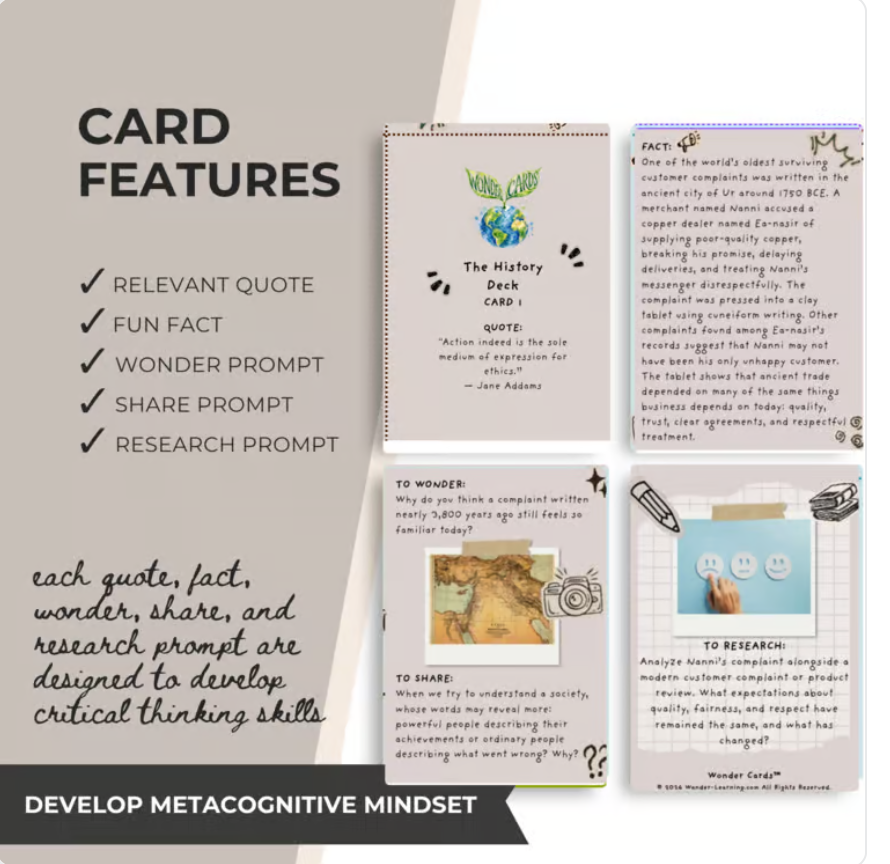 History Inquiry Cards | Historical Thinking, Evidence, Discussion & Research