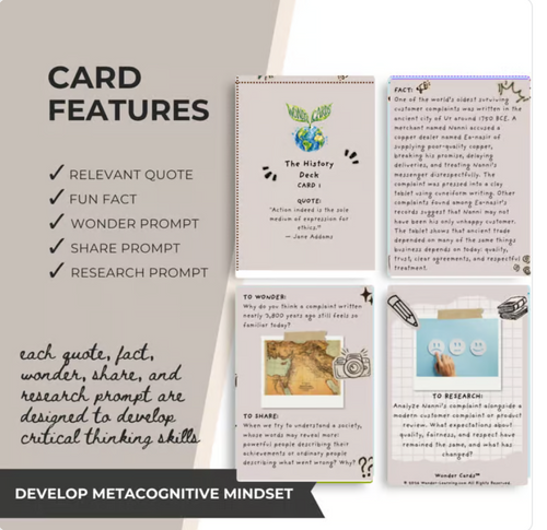 History Inquiry Cards | Historical Thinking, Evidence, Discussion & Research